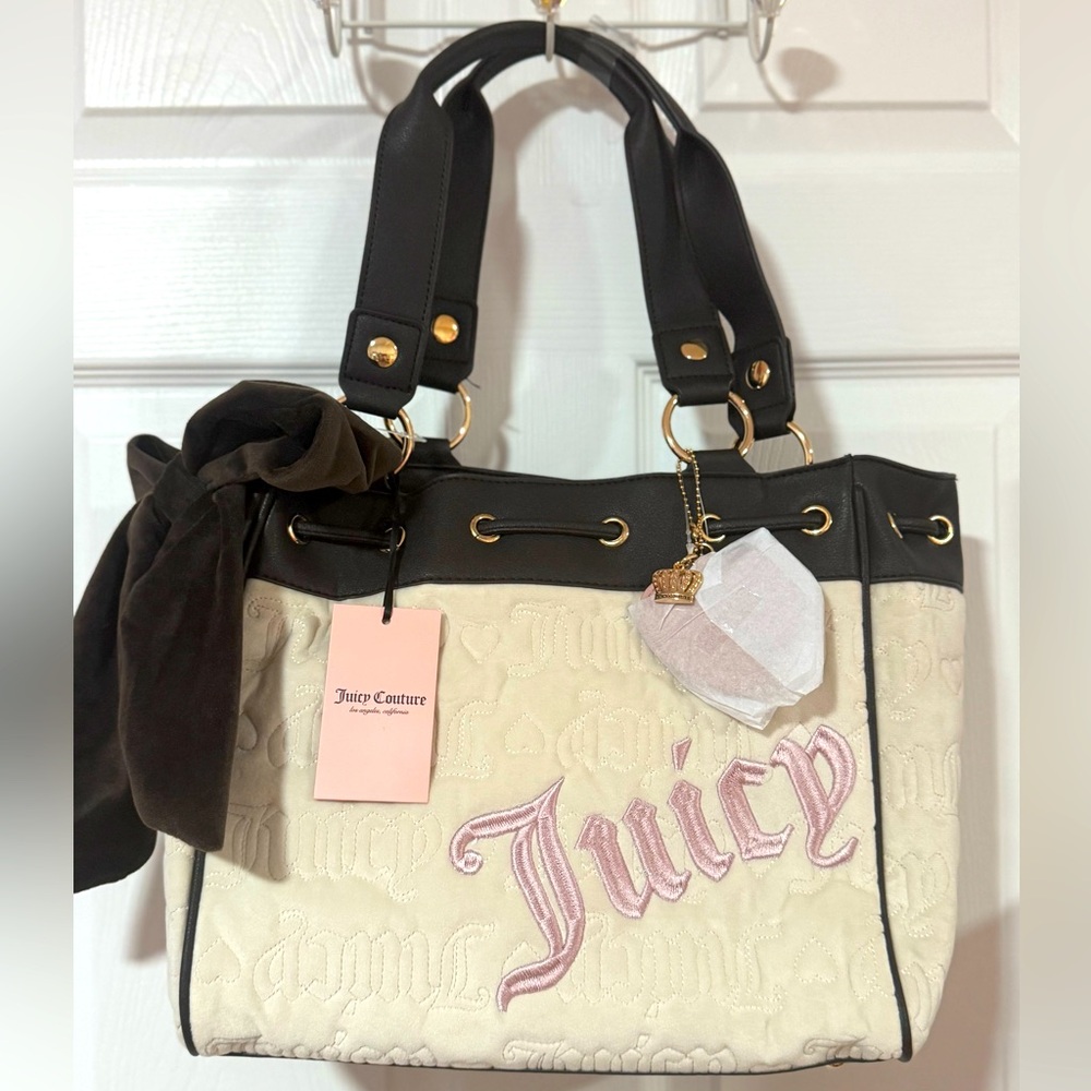 Viral Juicy Couture Vintage Dreams Cream Daydreamer Tote Bag NWT
